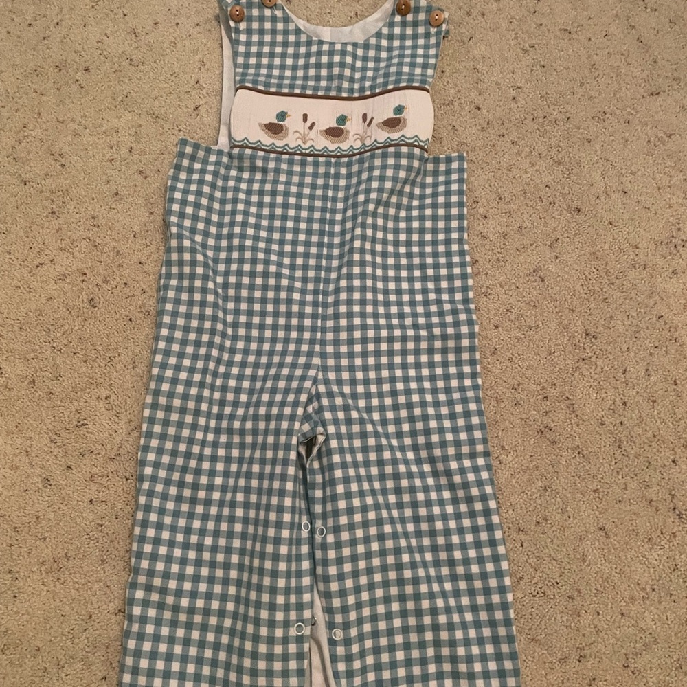 Adorable smocked longall featuring ducks